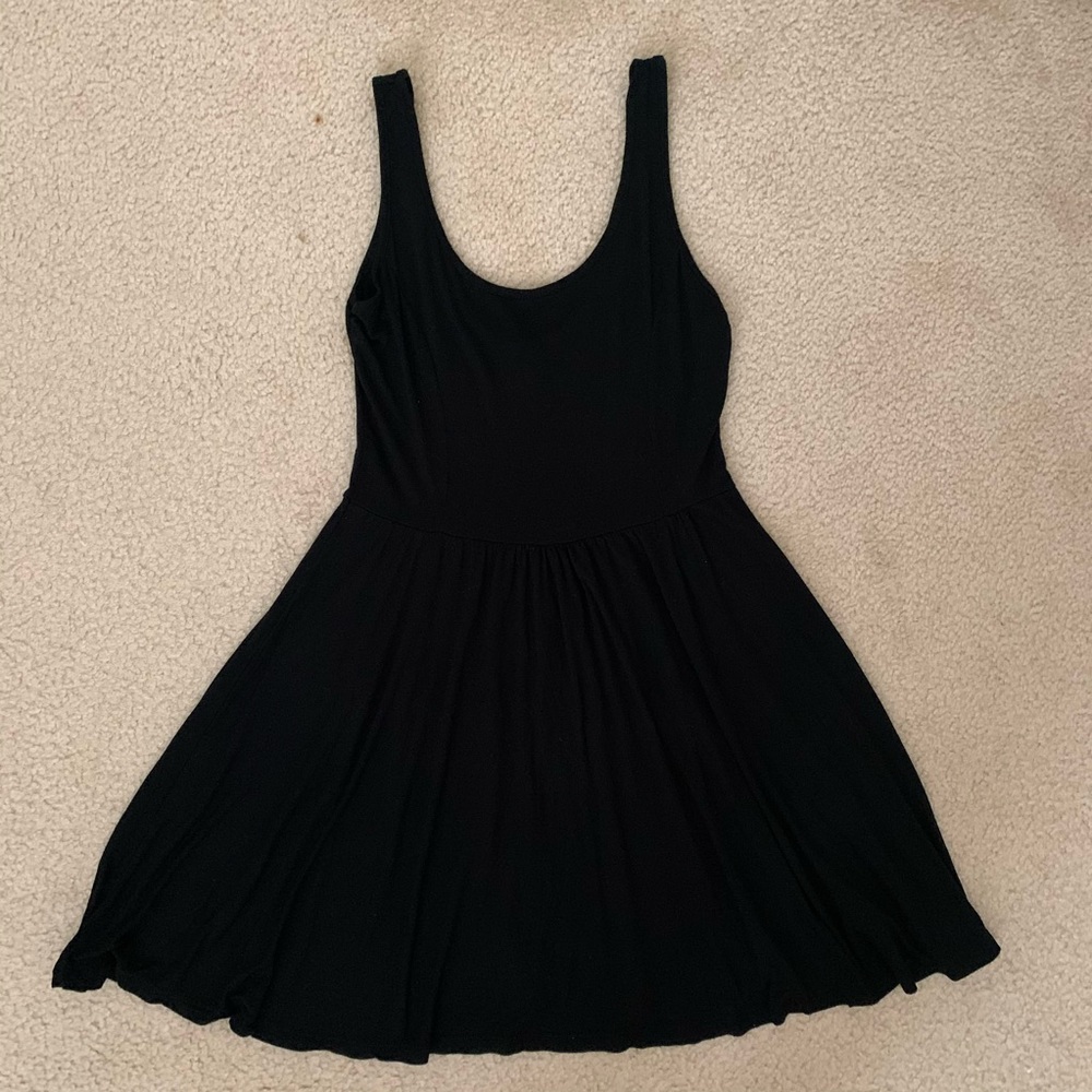 Black casual mini dress